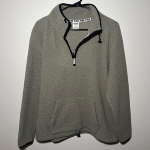 PINK Victoria's Secret Sage Green Sherpa Sweater